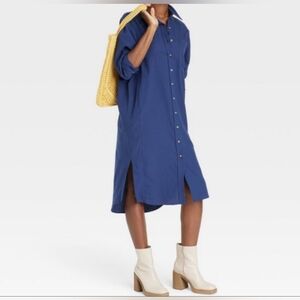 🦋 Universal Thread Long Sleeve Button Down Shirt Midi Dress